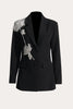 Load image into Gallery viewer, Sparkly Black Beaded Notched Lapel Women Prom Blazer