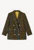 Load image into Gallery viewer, Yellow Plaid Double Breasted Tweed Women Blazer