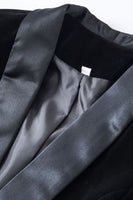 Load image into Gallery viewer, Black Shawl Lapel Velvet Women Blazer