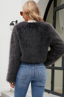 Load image into Gallery viewer, Apricot Open Front Shearling Faux Fur Cropped Coat