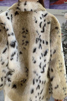 Load image into Gallery viewer, Khaki Print Long Faux Fur Coat