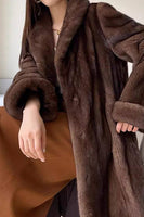 Load image into Gallery viewer, Coffee Open Front Faux Fur Long Women Fluffy Coat
