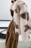 Load image into Gallery viewer, Khaki Shawl Lapel Midi Faux Fur Shearling Coat