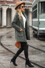Load image into Gallery viewer, Grey Mid Length Notched Lapel Fleece Coat