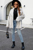 Load image into Gallery viewer, White Open Front Notched Lapel Faux Fur Women Coat