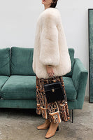 Load image into Gallery viewer, Hot Pink Shawl Lapel Oversized Faux Fur Women Coat