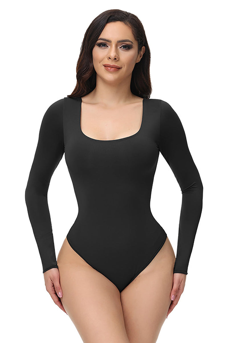 Long Sleeve Bodysuit for Women,Tummy Control Leotard Shapewear