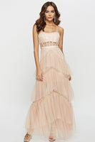 Load image into Gallery viewer, Black Corset Asymmetrical Tulle Long Prom Dress