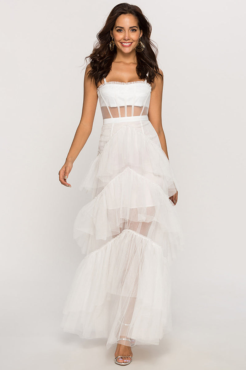 Load image into Gallery viewer, Black Corset Asymmetrical Tulle Long Prom Dress