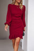 Load image into Gallery viewer, Black Bodycon Round Neck Short Party Dress With Puff Sleeve