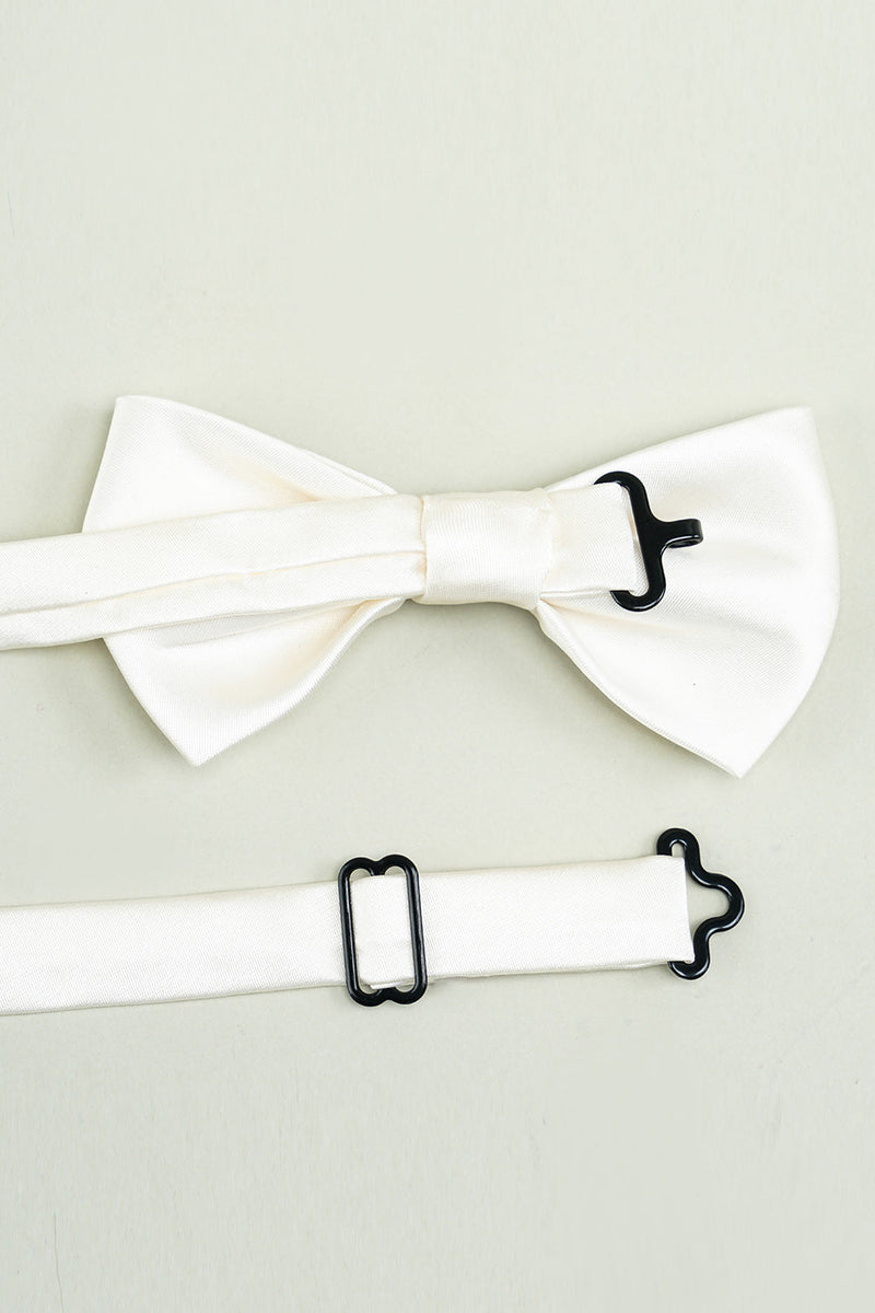Load image into Gallery viewer, White Adjustable Satin Bow Ties Formal Tuxedo Bowtie