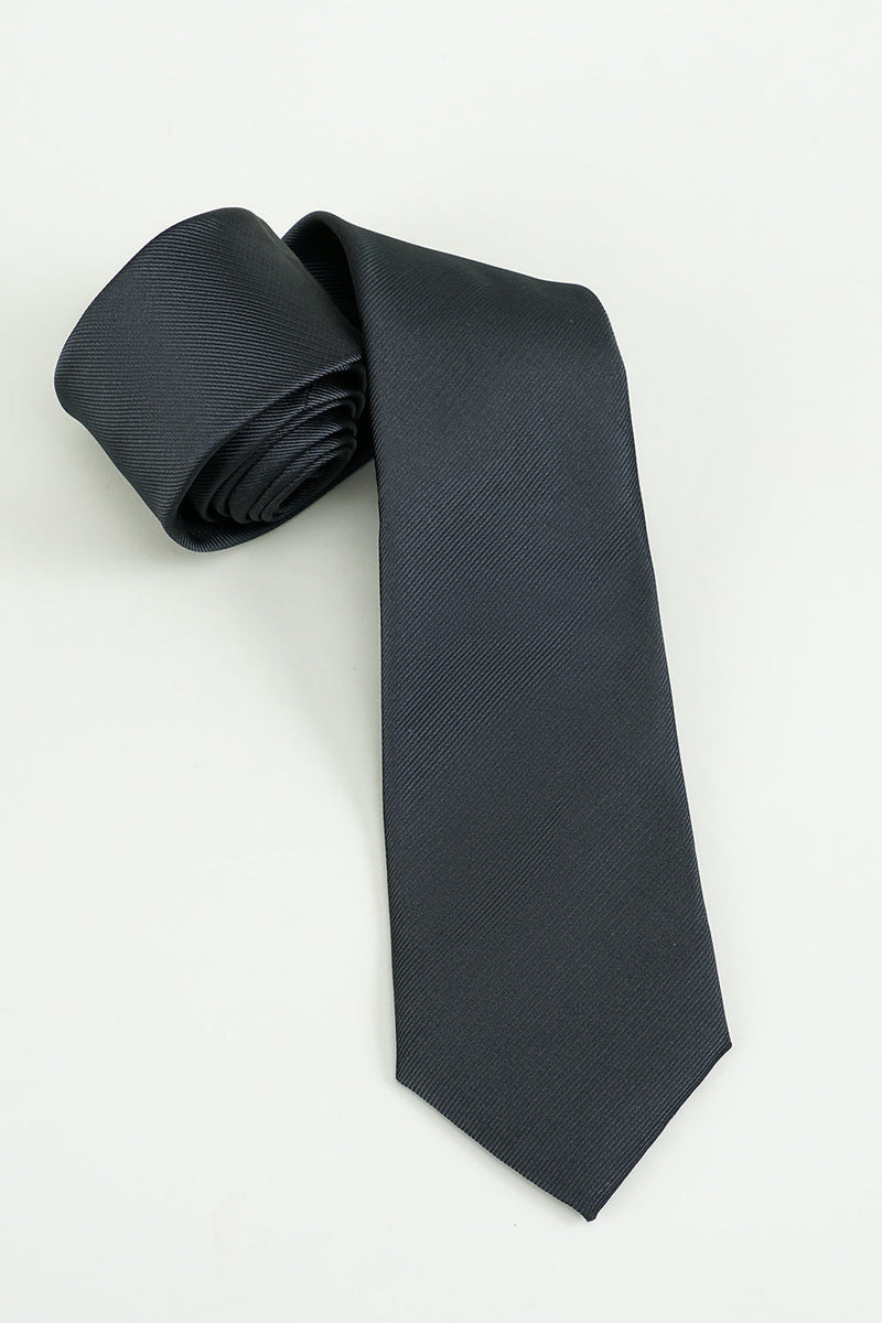 Load image into Gallery viewer, Black Solid Satin Party Tie