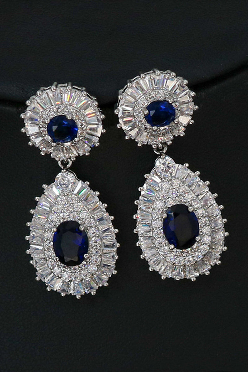 Load image into Gallery viewer, Royal Blue Crystal Necklace Earring Jewelry Set