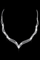 Load image into Gallery viewer, Silver Crystal Necklace Earrings Jewelry Set