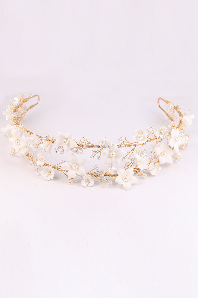 Load image into Gallery viewer, White Flowers Bridal Headpieces