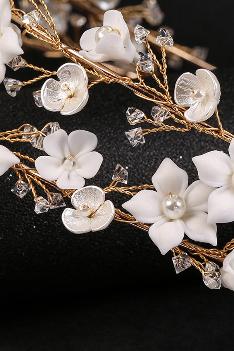 Load image into Gallery viewer, White Flowers Bridal Headpieces