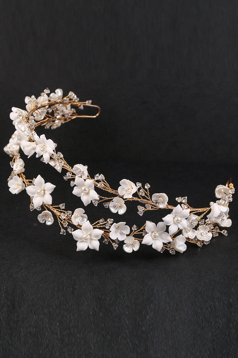 Load image into Gallery viewer, White Flowers Bridal Headpieces