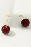 Load image into Gallery viewer, Golden Red Cherry Earrings
