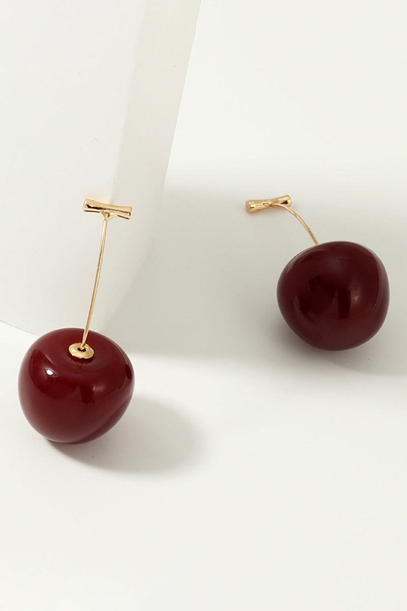 Load image into Gallery viewer, Golden Red Cherry Earrings
