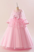 Load image into Gallery viewer, Pink Tulle Girl Party Dress with Appliques
