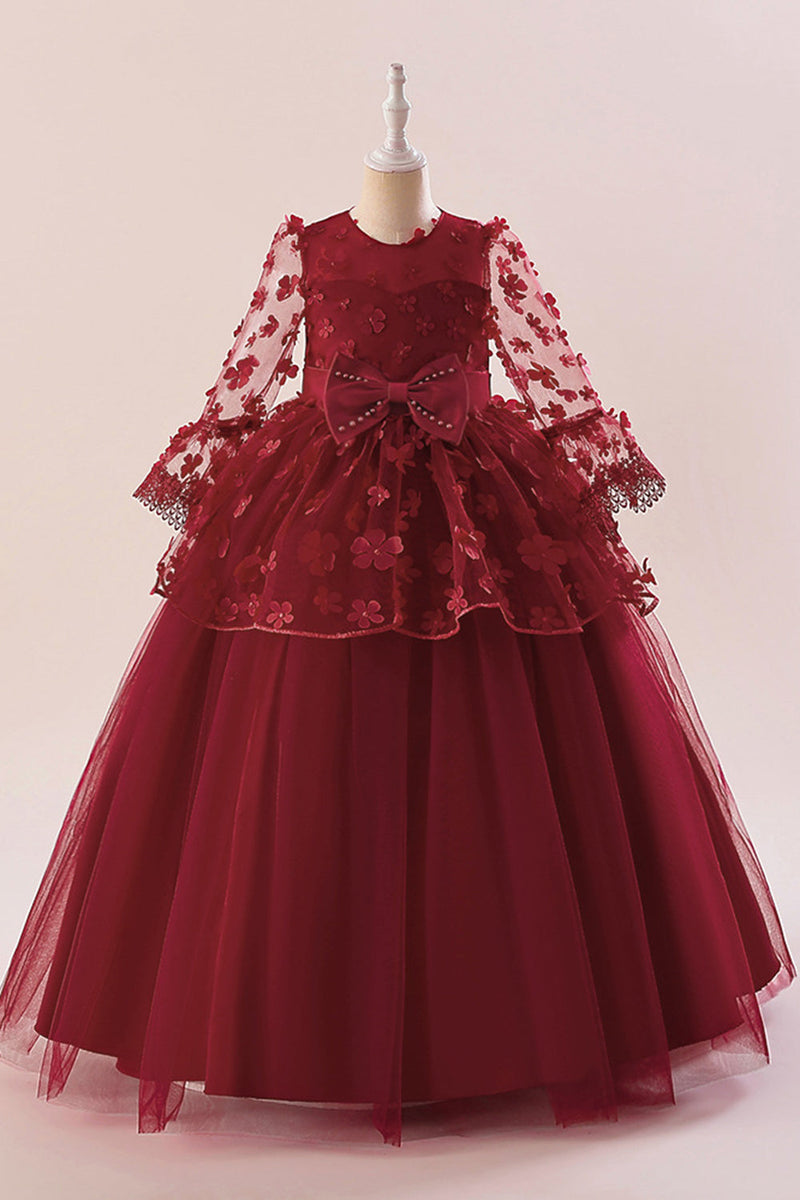 Load image into Gallery viewer, Pink Tulle Girl Party Dress with Appliques