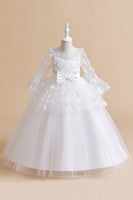 Load image into Gallery viewer, Pink Tulle Girl Party Dress with Appliques