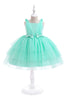 Load image into Gallery viewer, Blue Tulle Girl Party Dress with Bows