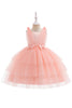 Load image into Gallery viewer, Blue Tulle Girl Party Dress with Bows