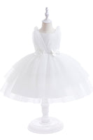 Load image into Gallery viewer, Blue Tulle Girl Party Dress with Bows