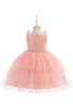 Load image into Gallery viewer, Blue Tulle Girl Party Dress with Bows