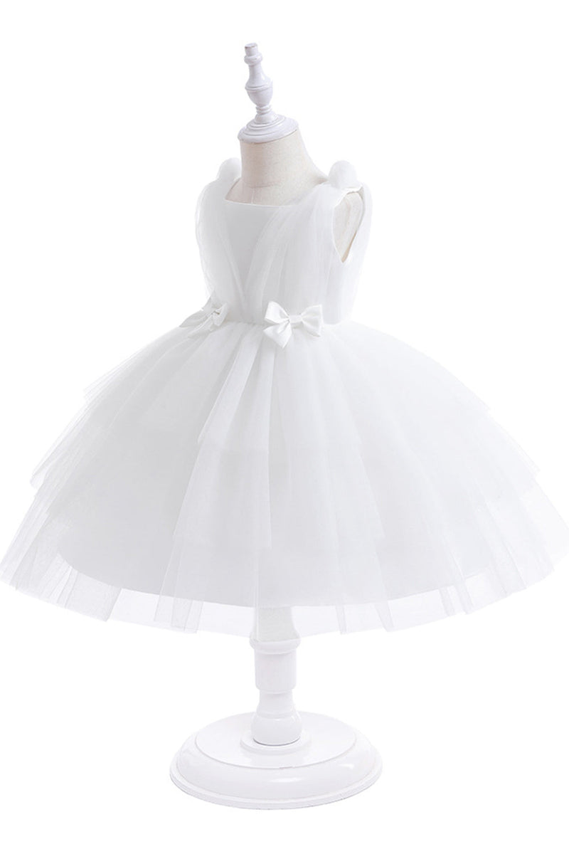 Load image into Gallery viewer, Blue Tulle Girl Party Dress with Bows