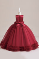 Load image into Gallery viewer, Sleeveless Green Tulle A Line Girl Dress with Lace