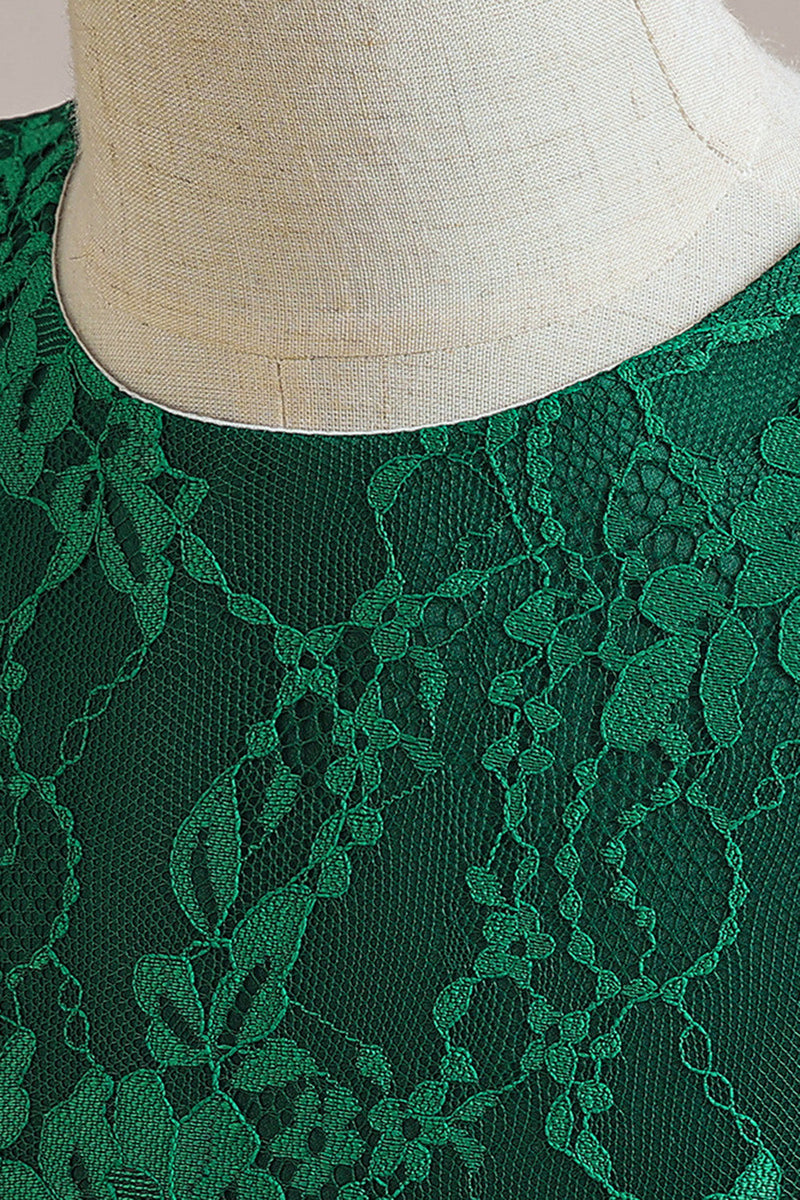 Load image into Gallery viewer, Sleeveless Green Tulle A Line Girl Dress with Lace