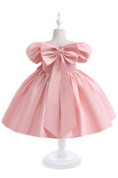 Load image into Gallery viewer, Burgundy Satin Girl Dress with Bow