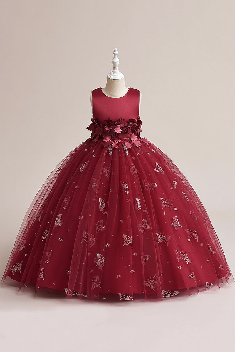 Load image into Gallery viewer, Pink Tulle Sleeveless Girl Dress with Appliques
