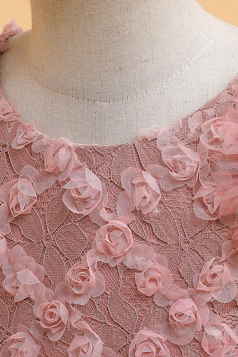 Load image into Gallery viewer, Tulle A Line Champagne Girl Dress with Bow