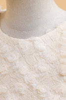 Load image into Gallery viewer, Tulle A Line Champagne Girl Dress with Bow