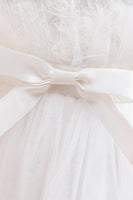 Load image into Gallery viewer, Tulle A Line Champagne Girl Dress with Bow
