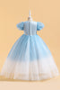 Load image into Gallery viewer, Blue A Line Tulle Girl Dress with Beading