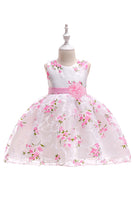 Load image into Gallery viewer, Cute Sleeveless Pink Girls&#39; Party Dress