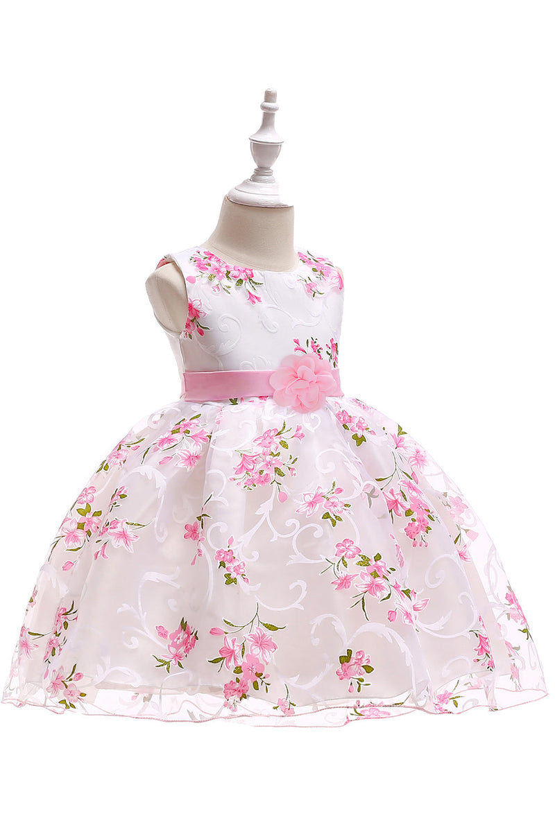 Load image into Gallery viewer, Cute Sleeveless Pink Girls&#39; Party Dress
