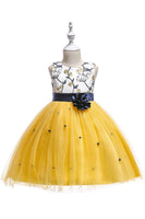 Load image into Gallery viewer, Round Neck White Girls&#39; Dress With Beading