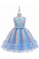Load image into Gallery viewer, Purple A Line Tulle Girls&#39; Party Dress With Bow