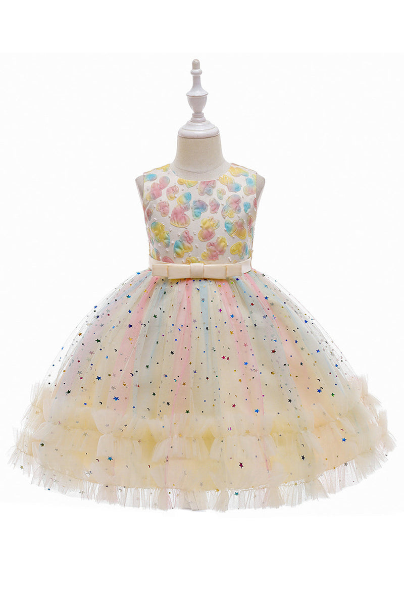 Load image into Gallery viewer, Purple A Line Tulle Girls&#39; Party Dress With Bow