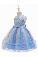 Load image into Gallery viewer, Purple A Line Tulle Girls&#39; Party Dress With Bow