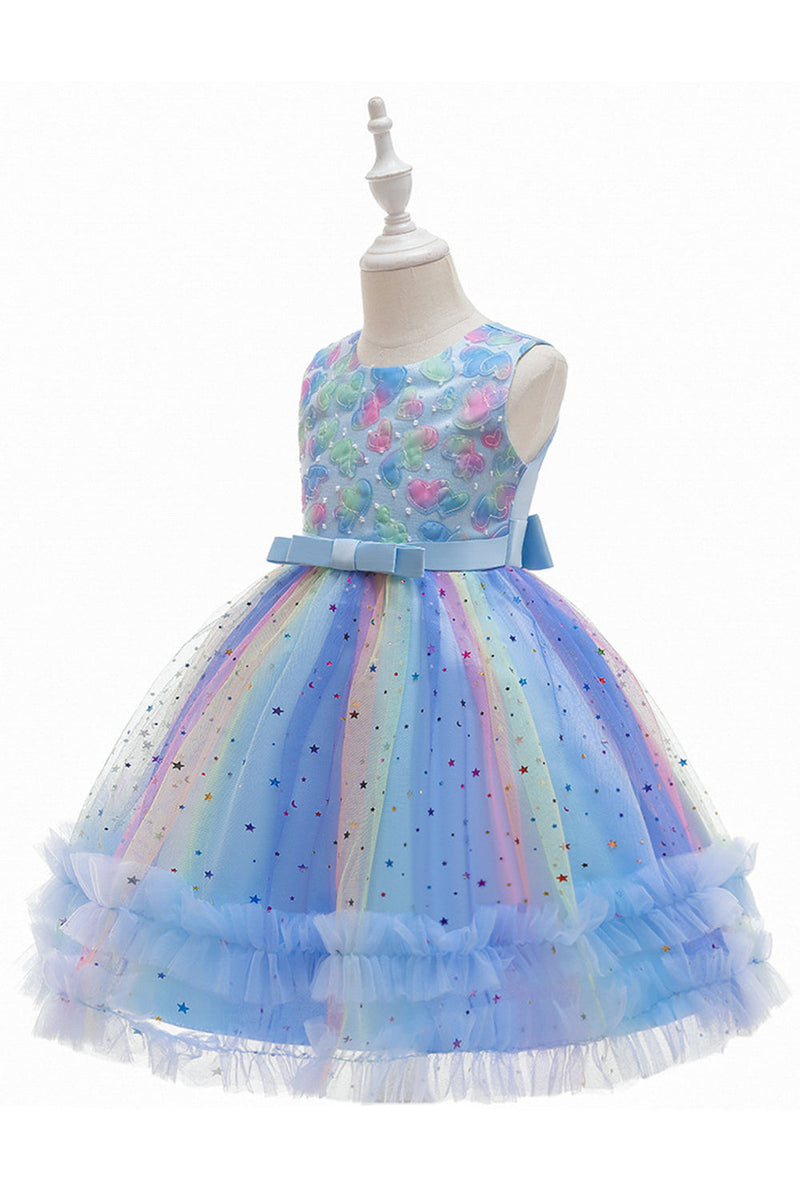 Load image into Gallery viewer, Purple A Line Tulle Girls&#39; Party Dress With Bow