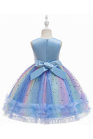 Load image into Gallery viewer, Purple A Line Tulle Girls&#39; Party Dress With Bow