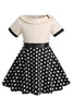 Load image into Gallery viewer, Bateau Neck Polka Dots White Vintage Girl Dresses