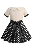 Load image into Gallery viewer, Bateau Neck Polka Dots White Vintage Girl Dresses