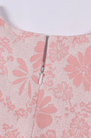 Load image into Gallery viewer, Cute Jewel Neck Pink Jacquard Girl Dress